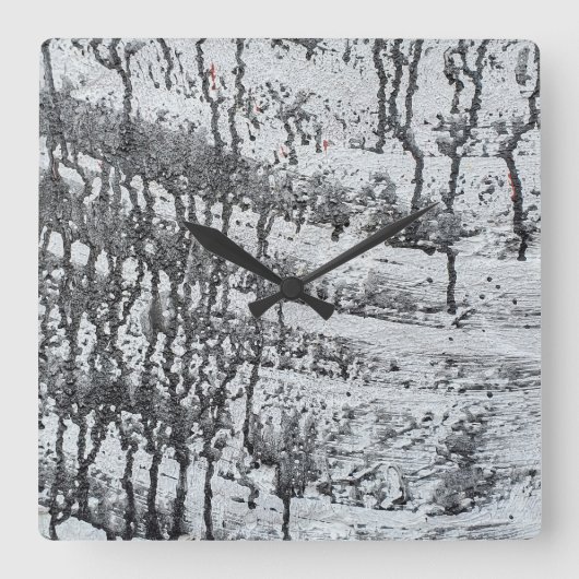 zwarte druppelaar op beton vierkante klok (Voorkant)