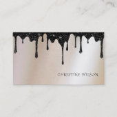 zwarte druppelaar op goudfolie visitekaartje (Voorkant)