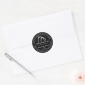 Zwarte dubbele huislogo makelaar ronde sticker (Envelop)