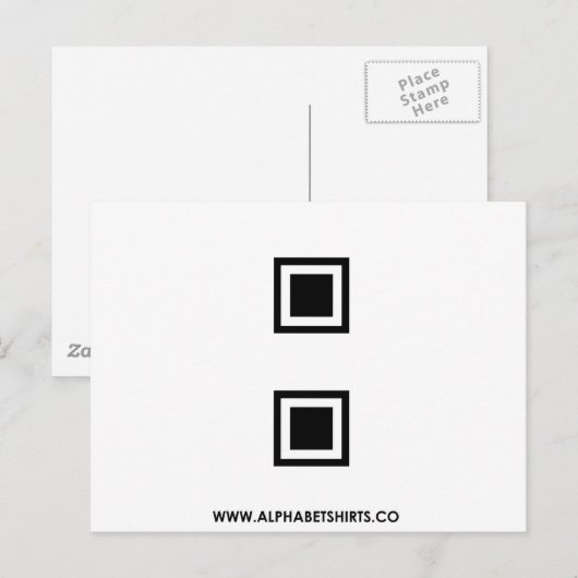 Zwarte Dubbelpunt Briefkaart (Voorkant / Achterkant)