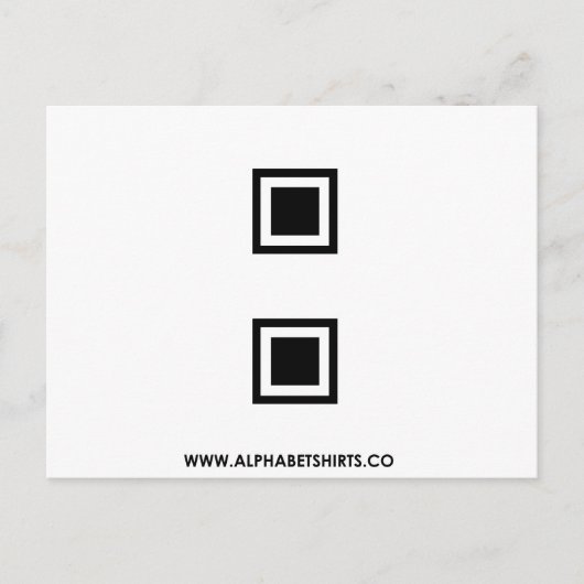 Zwarte Dubbelpunt Briefkaart (Voorkant)