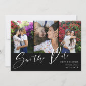 Zwarte dubbelzijdige foto's Weddenschap opslaan Da Save The Date (Voorkant)