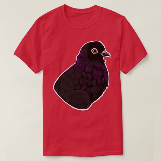Zwarte duif 1 t-shirt (Design voorkant)