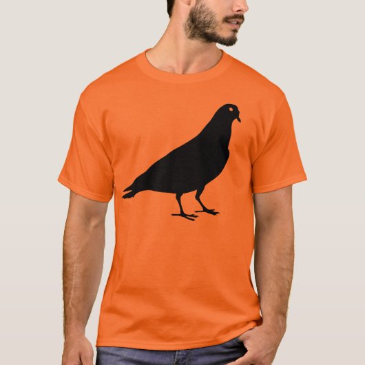 Zwarte duif Bird Print T-shirt (Voorkant)