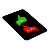 Zwarte duimen omhoog/omlaag reinigen/vuile wasmach magneet (Rechterzijde)