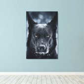 Zwarte Duitse Herder Canvas Afdruk (Insitu (Houten vloer))