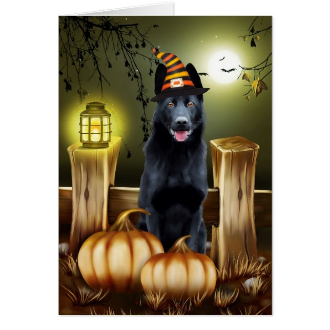 Zwarte Duitse herder Halloween (Voorkant)