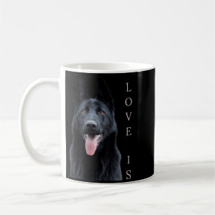Zwarte Duitse Herder Herderhond Moeder Vader Liefd Koffiemok