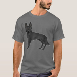 Zwarte Duitse Herder Herding Hond Illustratie T-shirt