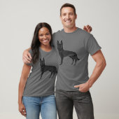 Zwarte Duitse Herder Herding Hond Illustratie T-shirt (Unisex)