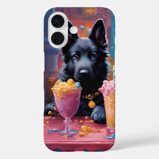 Zwarte Duitse Herder, ijs Case-Mate iPhone Case (Achterkant)