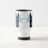 Zwarte Duitse herder in Snowflakes Reisbeker (Center)