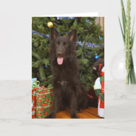 Zwarte Duitse Herder Kerst Kaart