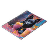 Zwarte Duitse herder puppy, ijs Notitieboek (Linkerzijde)