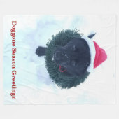 Zwarte Duitse Herder Puppy in een Krans Fleece Deken (Voorkant (Horizontaal))