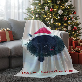 Zwarte Duitse Herder Puppy in een Krans Fleece Deken