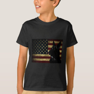 Zwarte Duitse herder Shirt Amerikaanse vlag 4 juli