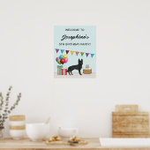 Zwarte Duitse Herder Verjaardagsfeest Welkom Poster (Keuken)