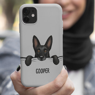 Zwarte Duitse Herdershond Aangepaste Cute iPhone 14 Hoesje