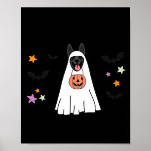 Zwarte Duitse Herdershond Boo Spook Hond Blij Poster