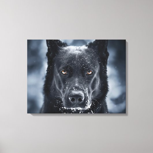 Zwarte Duitse Herdershond Canvas Afdruk (Voorkant)