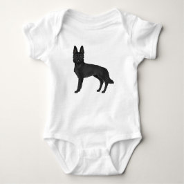 Zwarte Duitse Herdershond Cartoon GSD-hond Illustr Romper