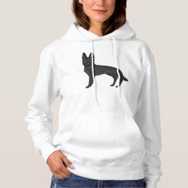Zwarte Duitse Herdershond Cartoon GSD-hond Tekenin Hoodie