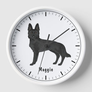 Zwarte Duitse Herdershond Cartoon Hond Met Aangepa