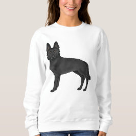 Zwarte Duitse Herdershond Cartoonhond Illustratie Trui