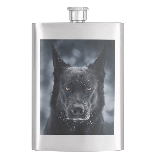 Zwarte Duitse Herdershond Flacon (Voorkant)