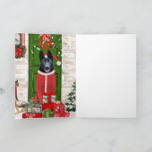 Zwarte Duitse Herdershond Kerstmis Kaart (Binnen)