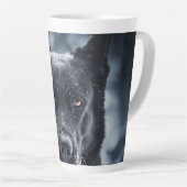Zwarte Duitse Herdershond Latte Mok (Rechterhoek)
