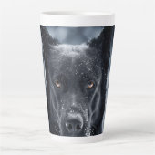 Zwarte Duitse Herdershond Latte Mok (Voorkant)