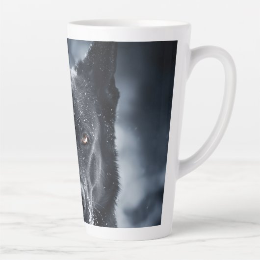 Zwarte Duitse Herdershond Latte Mok (Rechts)