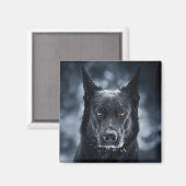 Zwarte Duitse Herdershond Magneet (Voorkant / Achterkant)
