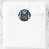 Zwarte Duitse Herdershond Ronde Sticker (Tas)