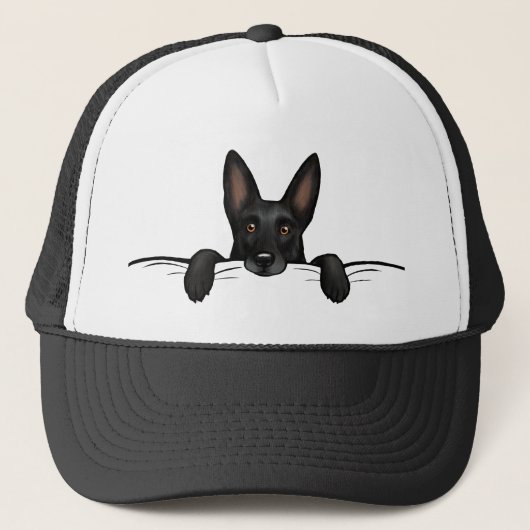 Zwarte Duitse herdershond Schattige Trucker Pet (Voorkant)