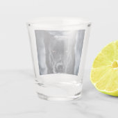 Zwarte Duitse Herdershond Shot Glas (Achterkant)