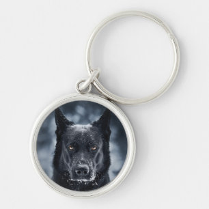 Zwarte Duitse Herdershond Sleutelhanger