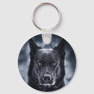 Zwarte Duitse Herdershond Sleutelhanger