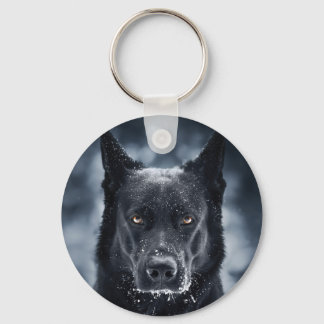 Zwarte Duitse Herdershond Sleutelhanger
