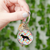 Zwarte Duitse Herdershond Sleutelhanger (Hand)