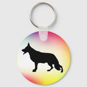 Zwarte Duitse Herdershond Sleutelhanger