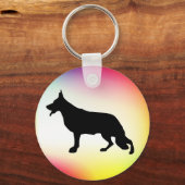 Zwarte Duitse Herdershond Sleutelhanger (Voorkant)