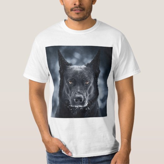Zwarte Duitse Herdershond T-shirt (Voorkant)