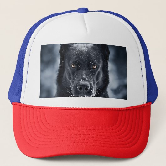 Zwarte Duitse Herdershond Trucker Pet (Voorkant)