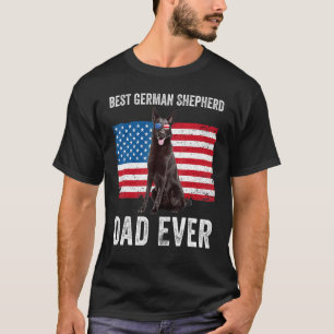 Zwarte Duitse Herdershond Vader Amerikaanse Vlag H T-shirt