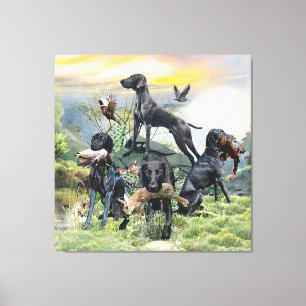 Zwarte Duitse kortharige pointers Canvas Afdruk