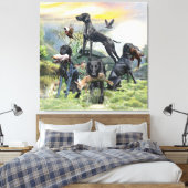 Zwarte Duitse kortharige pointers Canvas Afdruk (Insitu (Slaapkamer))