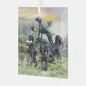 Zwarte Duitse kortharige pointers Glas Ornament (Voorkant links)